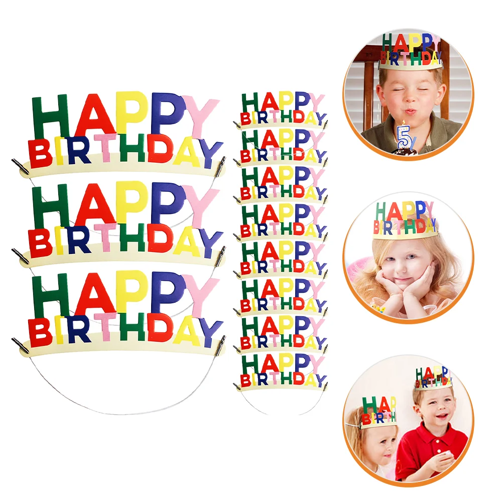 20pcs Kids Birthday Hats Children Birthday Party Headwear Birthday Paper Hats