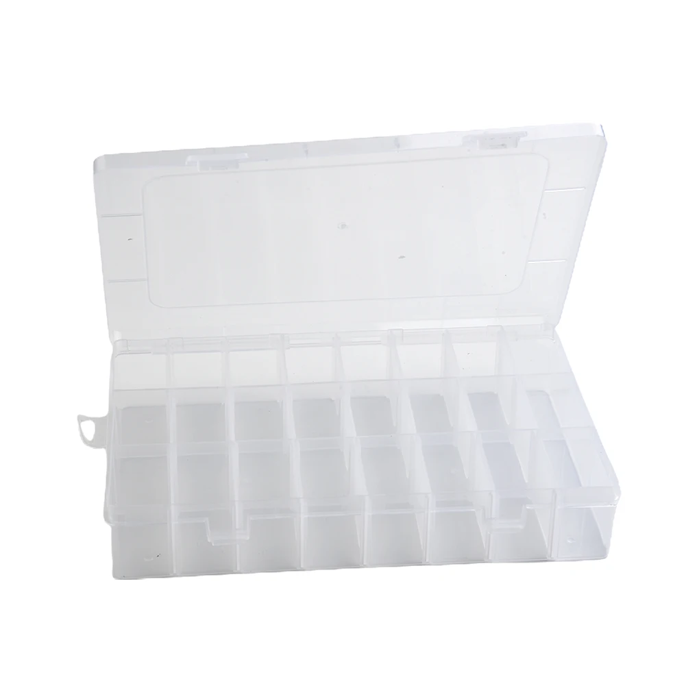 Parts Storage Box 24 Grids Compartment Plastic for Craft Parts Metal Parts Sewing Accessories