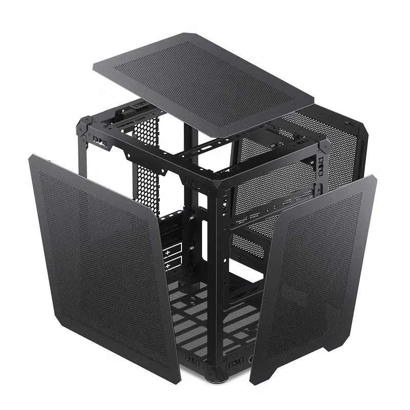 PC Case JONSBO C6 MATX Mini ITX Case For PC Type-C ATX Power Portable Mini Desktop Mesh Chassis Computer PC Case 200-255mm Graphics Card