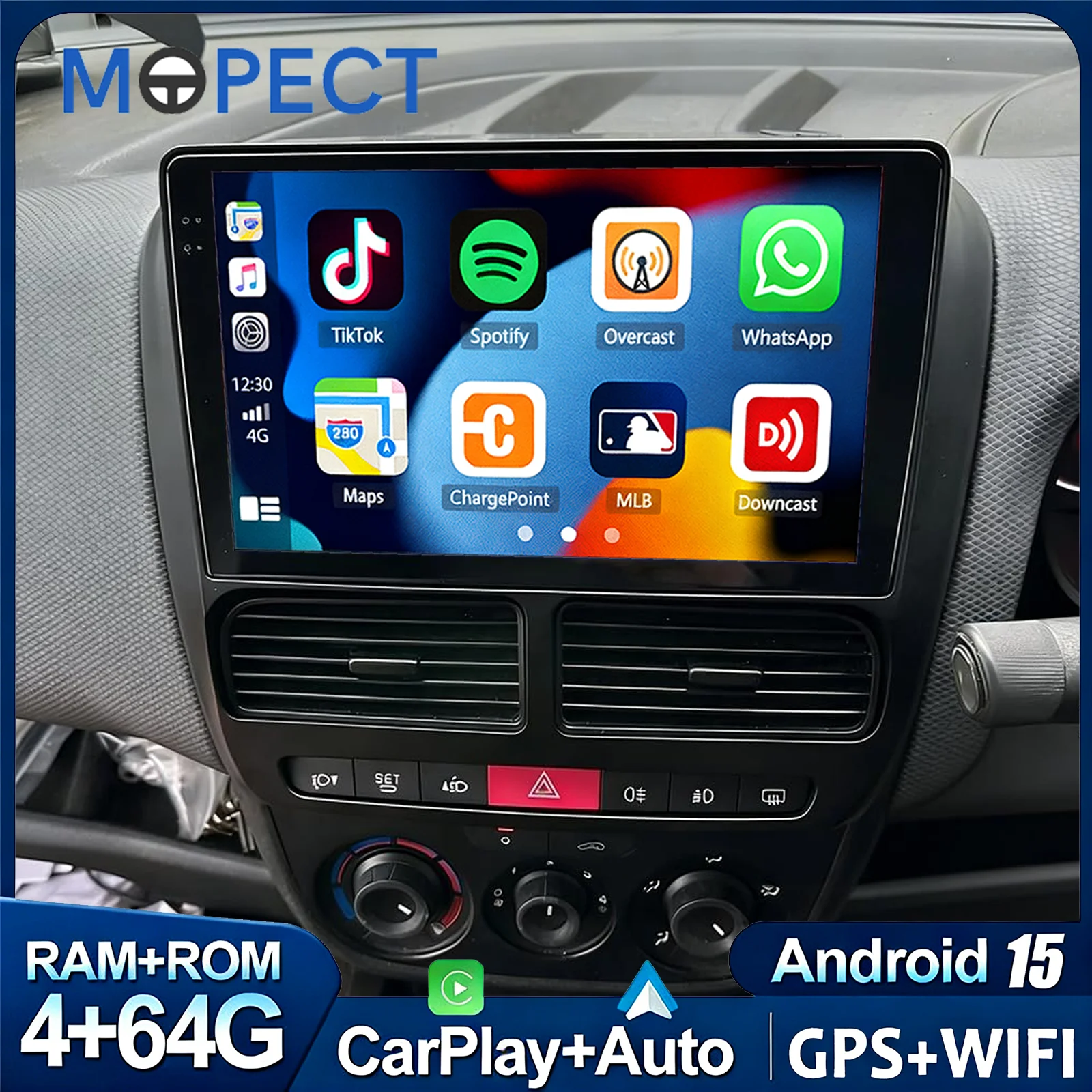 MOPECT para Fiat Doblo 2 2010-2014 Opel Combo 3 2011-2018 CarPlay Apple Android Auto Radio para Auto GPS WiFi Multimedia Estéreo 2din 1