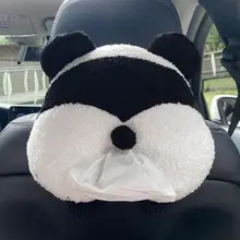 Push Panda Car Tissue Box Cartoon Automotive Accessories Soft Cartoon Paper Napkin Case Napkin Holder for Car Seat Car