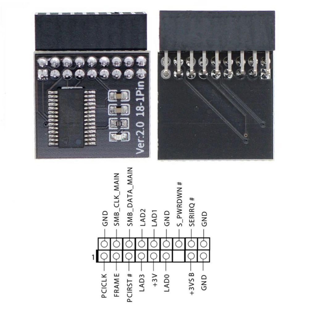 Tpm Module Pinout 【The-Best】 TPM 2.0 Module 12/14/18/20PIN TPM 2.0 Encryption Security ...