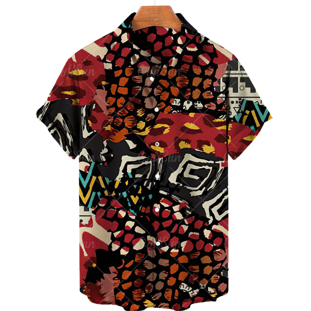 Men'S Hawaiian Casual Shirt Floral Colorful Plaid Short Sleeve For 3d Fashion Simple Button Beach Clothing Sale