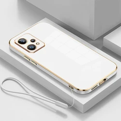 Luxury Square Plating Shockproof Phone Case with Enhanced Protection for Realme 9i 5G (Gs6D White)