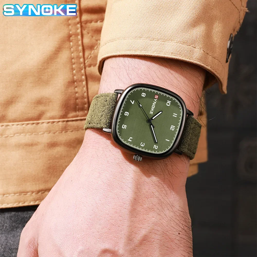 Senstone Orologio Uomo Cronografo Tonneau Retrò – Quadrante Luminoso, Cinturino In Silicone Nero - 3