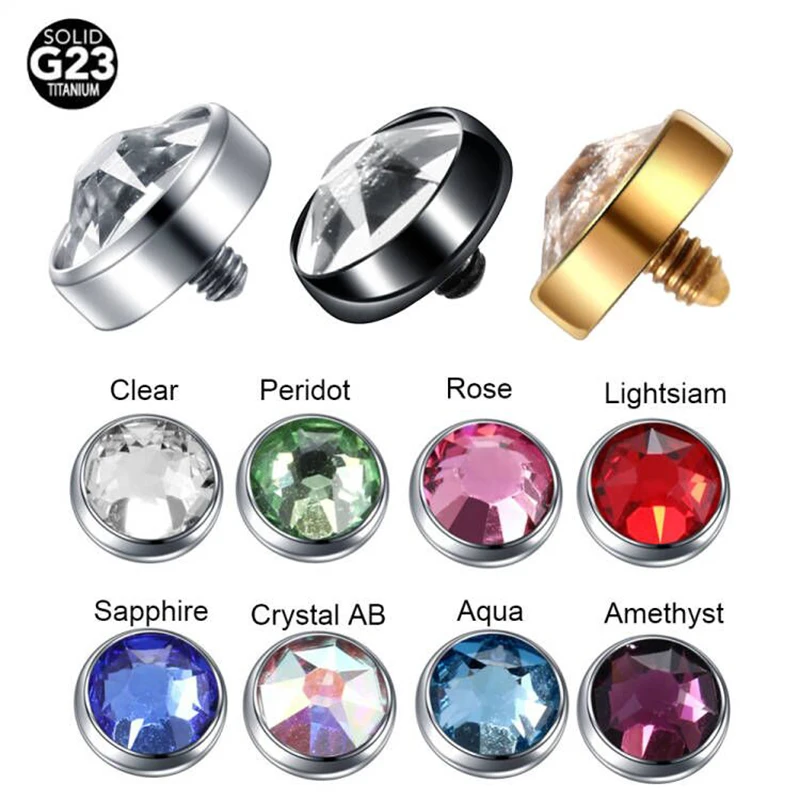 

10Pcs Titanium Microdermal Piercing Kits 4MM Dermal Anchor Top Black Surface Tragus Pirsing Sexy Navel Chest Medusa Pircing