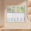 White Lavender Spray Flower Short Curtains, Living Room Bedroom Window Decorative Curtains, Kitchen Cabinet Blocking 3