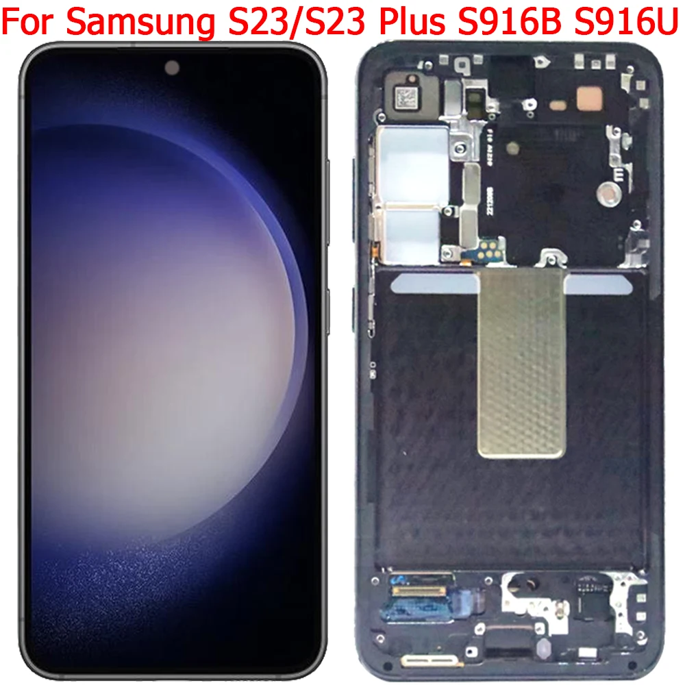 

New For Samsung S23 Plus S23 S911B S916U LCD Display Touch Screen Digitizer Panel With Frame Assembly