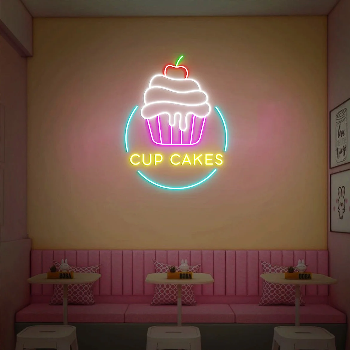 

Cupcake Neon Sign Bakery Shop Sign Bake Store Wall Art Decor Game Room Kid Baby Bedroom Night Lamp Nursery Bar Beer Wedding Sign