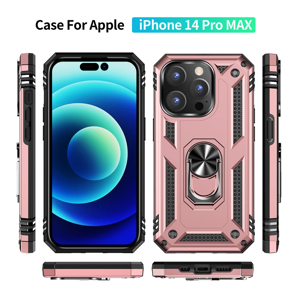Phone Case For iPhone 14 Pro Max Case For iPhone 14 Pro Max Armor Shockproof Magnet Ring Cover For iPhone 14 13 12 11 Pro Max iphone 13 mini case cheap