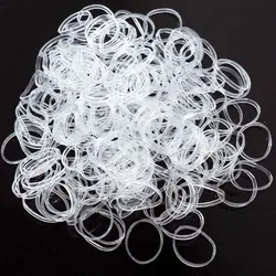 High Elasticity Transparent Silicone Mini Hair Elastics - Diameter 1.3cm (Transparent 10g)