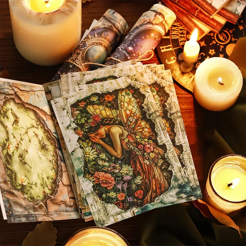 Vintage Fantasy theme Stereo Art Hand Tent Decoration Paper Planner Diy Hand Account Scrapbooking Background paper 30 pcs