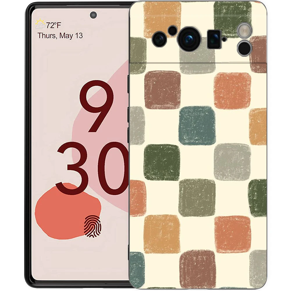 Elegant Checkerboard Chess Board Design Soft Black TPU Phone Case - Luxury Back Cover