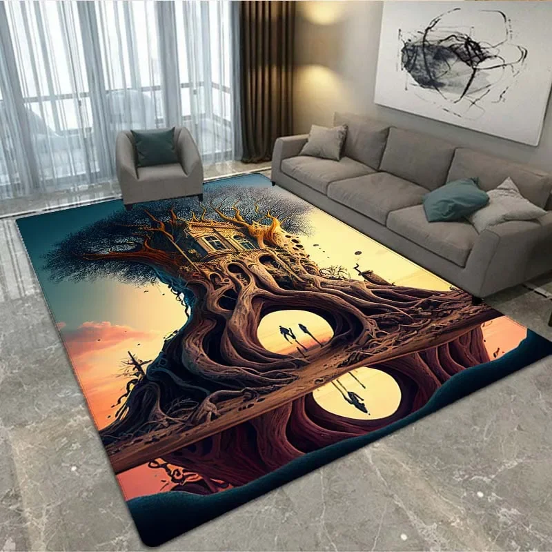 

Viking Valknut Yggdrasil Tree of Life Rectangular Carpet, Living Room Bedroom Sofa Game Room Decorative Carpet, Non-SlipFloorMat