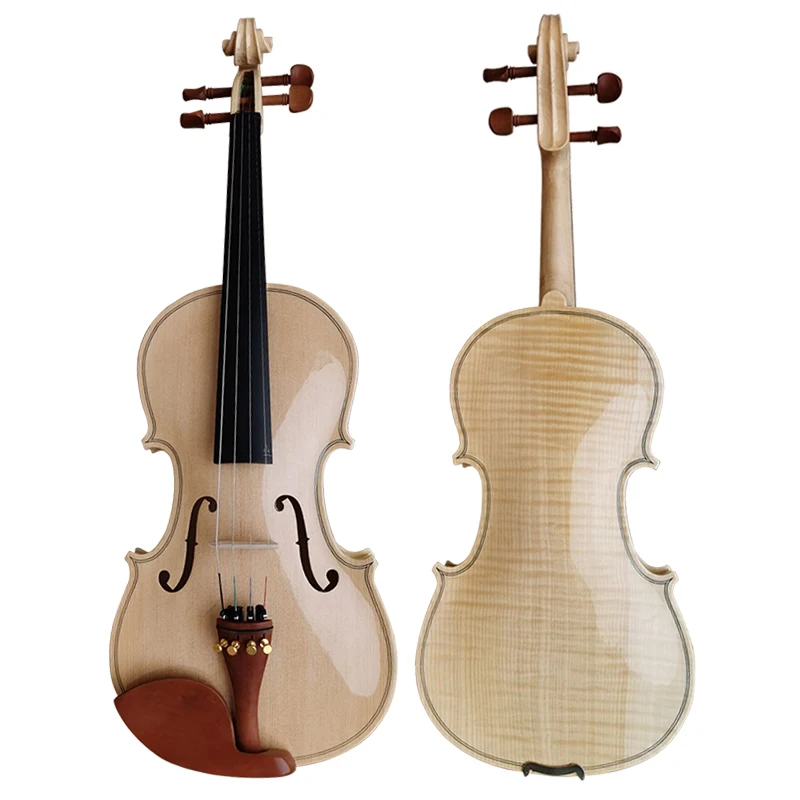 Sinomusik Aiersi Beginner Student Plywood Flamed Violin Without Colour Painting Musical Instruments