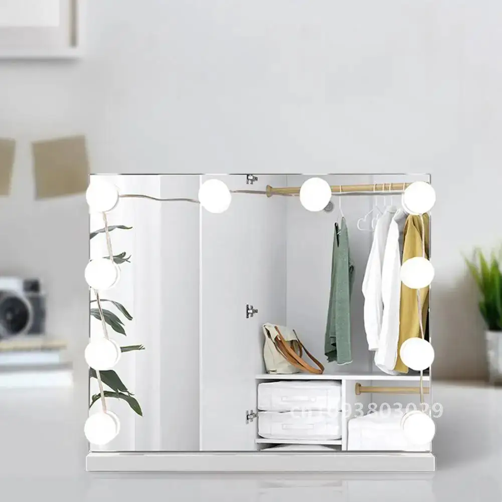Mirror Lamp Practical Attractive ABS LED Mirror 9 Light Widely Use Lamp Self-adhesive Makeup Levels Brightness
