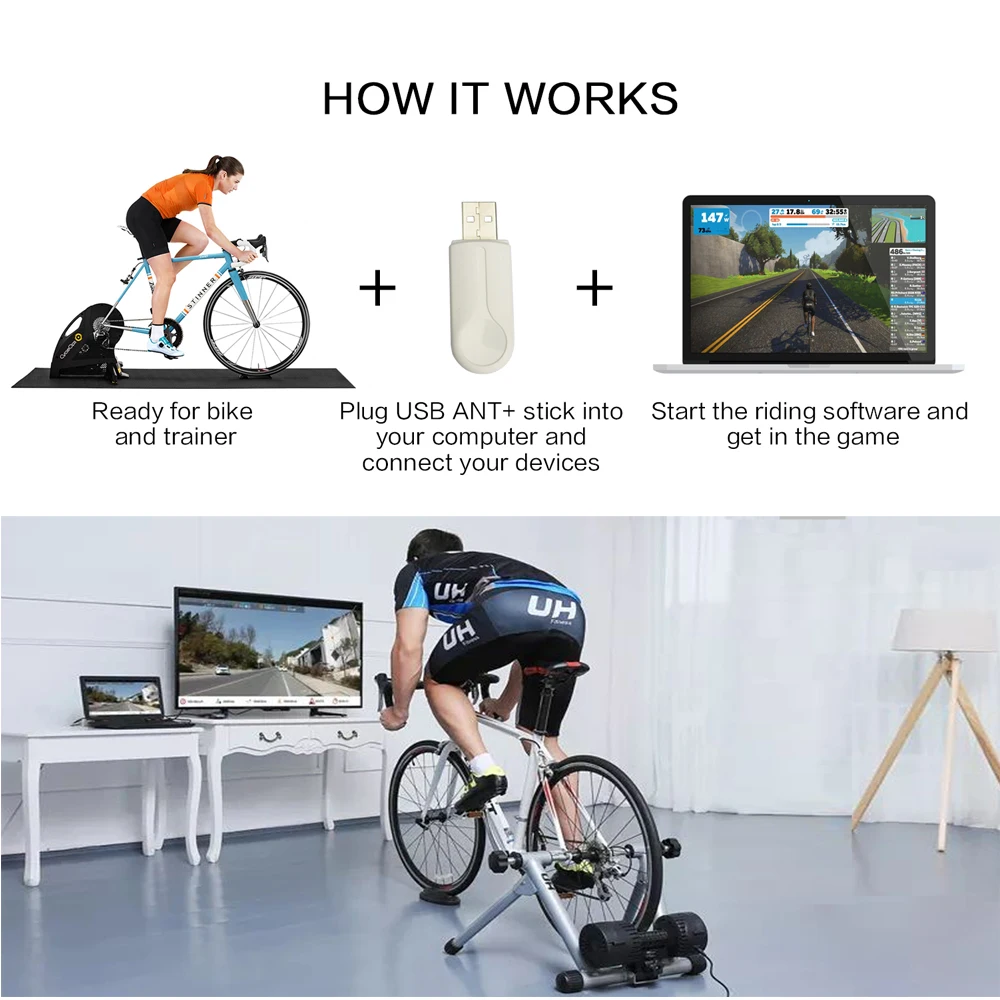 CYCPLUS ANT+ USB 동글 ANT 스틱 무선 송신기 수신기 기존 사이클링 소프트웨어용 사이클링 자전거 액세서리