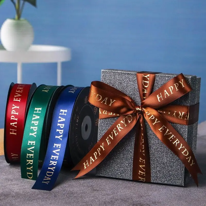 Printed Polyester Ribbons 5yards 10 20 25 38mm "just for you" for Wedding Christmas Party Decorations DIY Bow Craft Ribbons-ribbon decoration,ribbon supplies,christmas ribbon,polyester ribbon,wrapping ribbon