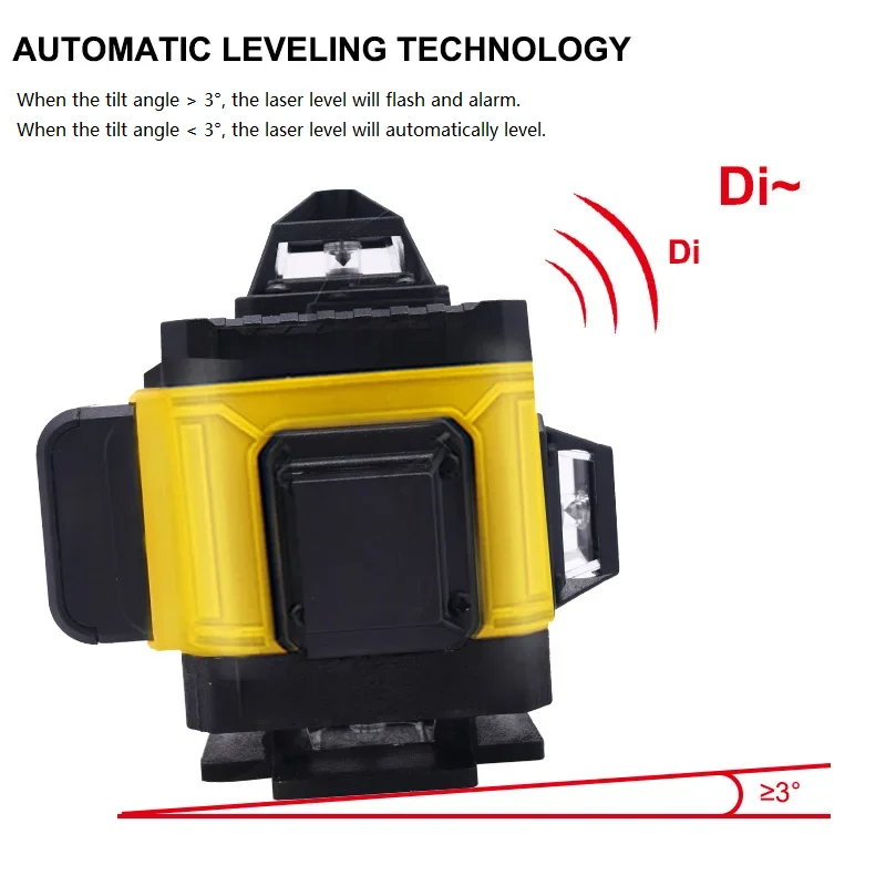 Laser Level 16 Lines 4D Green Line 360&deg; Self-Leveling