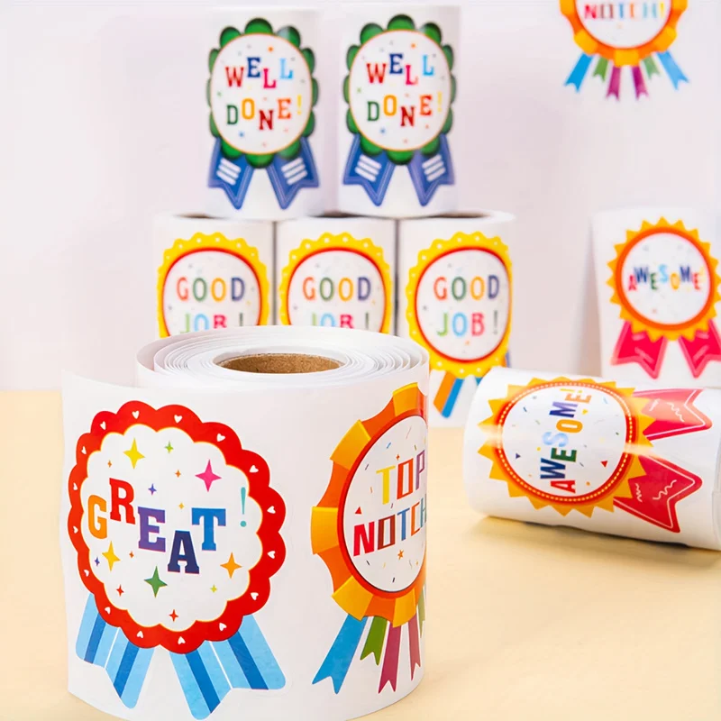 100pcs Reward Stickers Compliment Stickers Reward Labels Encourage School Day School for Kids Badge