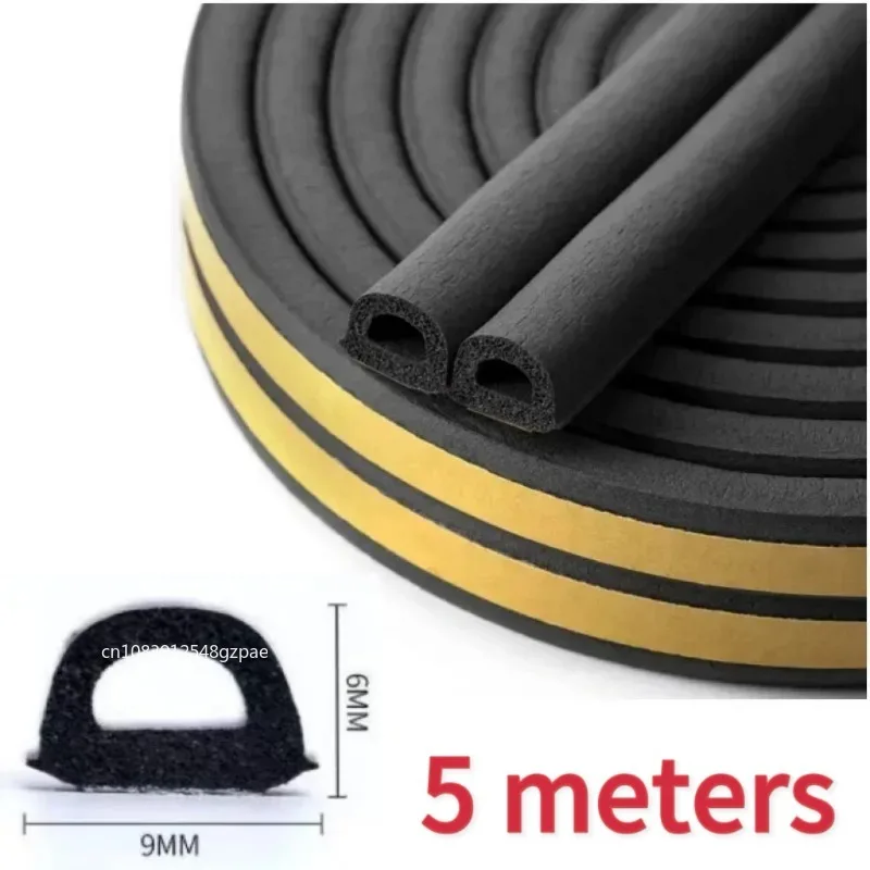 5M Self-Adhesive Weatherproof Soundproofing Door and Window Seal Strip