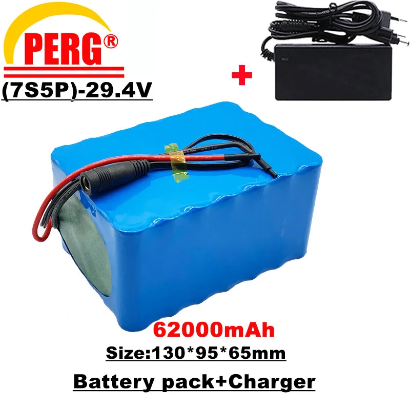 

Lithium ion battery 7s5p 24V, 62ah, 500W,29.4V,62000mah,suitable for electric bicycles and wheelchairs,including BMS and charger