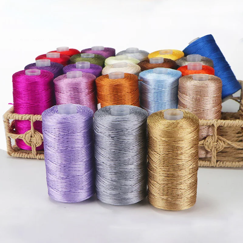 1pc 100g New Summer Crochet Yarn 1.5mm Thin Ice Cotton Thread for Hand Knitting Bag Hat Shoes Hollow Line Colorful Nylon Cord 2