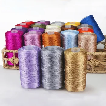 1pc 100g New Summer Crochet Yarn 1.5mm Thin Ice Cotton Thread for Hand Knitting Bag Hat Shoes Hollow Line Colorful Nylon Cord 2