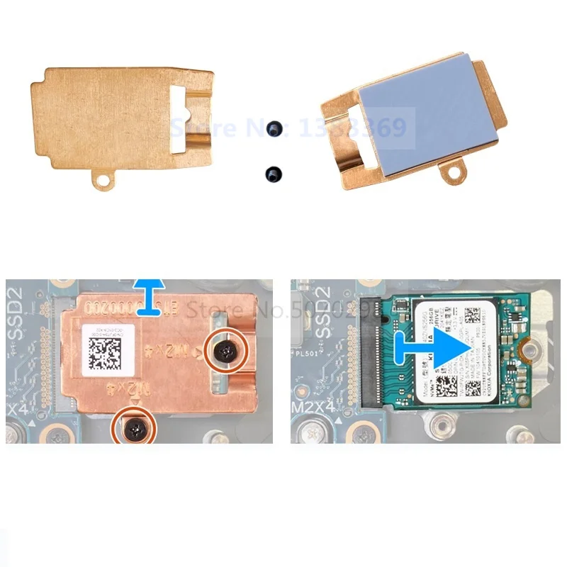 X8MY9 FJ75H 26X1Y para Dell G15 5510 G15 5515 5511 ordenadores portátiles M.2 NVME 2230 2280 SSD soporte de montaje de actualización de disco duro disipador térmico