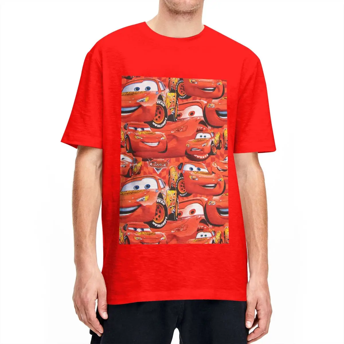 Red Lightning Mcqueen Uomo Donna T Shirt Unique Tees Manica Corta T-Shirt Girocollo 100% Cotone Nuovo Arrivo Top