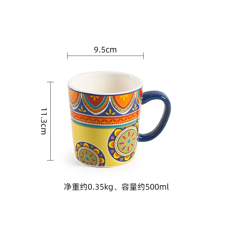 Tazza Grande In Ceramica Floreale Dipinta A Mano – 14 Oz Per Caffè, Tè, Latte E Cereali – Adatta A Microonde