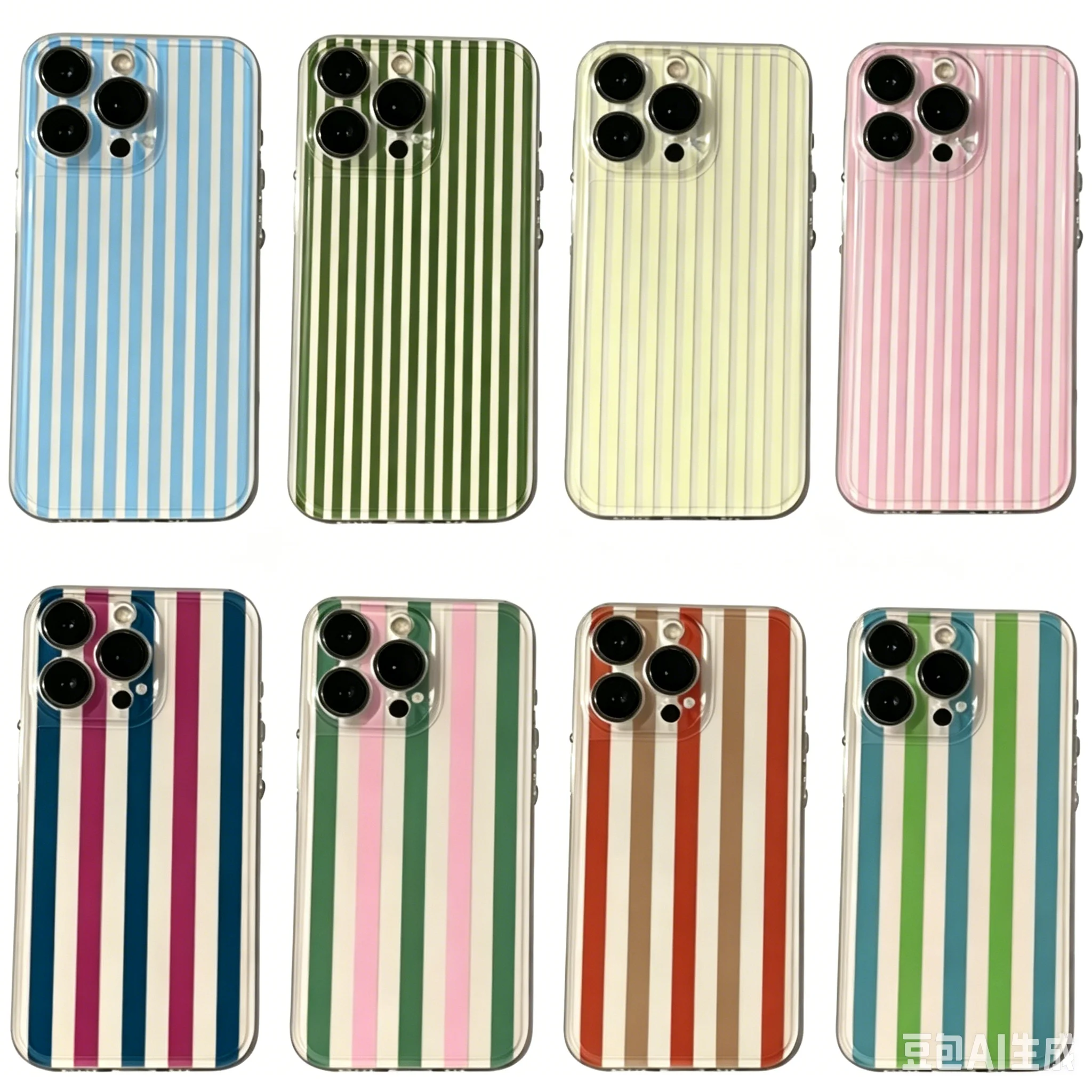 Simple Colorful Vertical Striped Pattern Silicone Phone Case