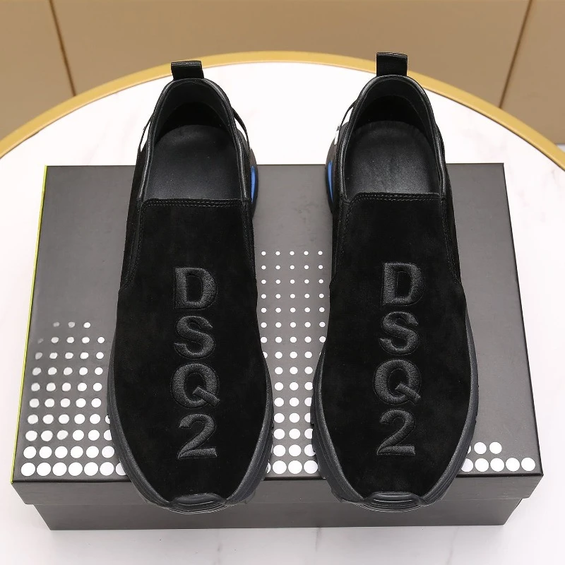 

Dsq2 Embroidery Italy Brand 2023 Spring Men Casual Shoes Fashion Sneakers Flat Thick Sole Male Luxury Shoes Mens Man Shoes 38-45