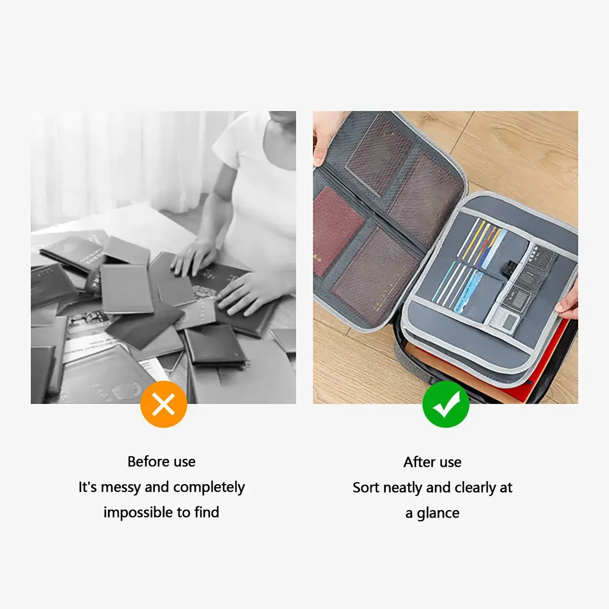 Secure Document Bag - 3-Layer File Storage Case with Combination Lock