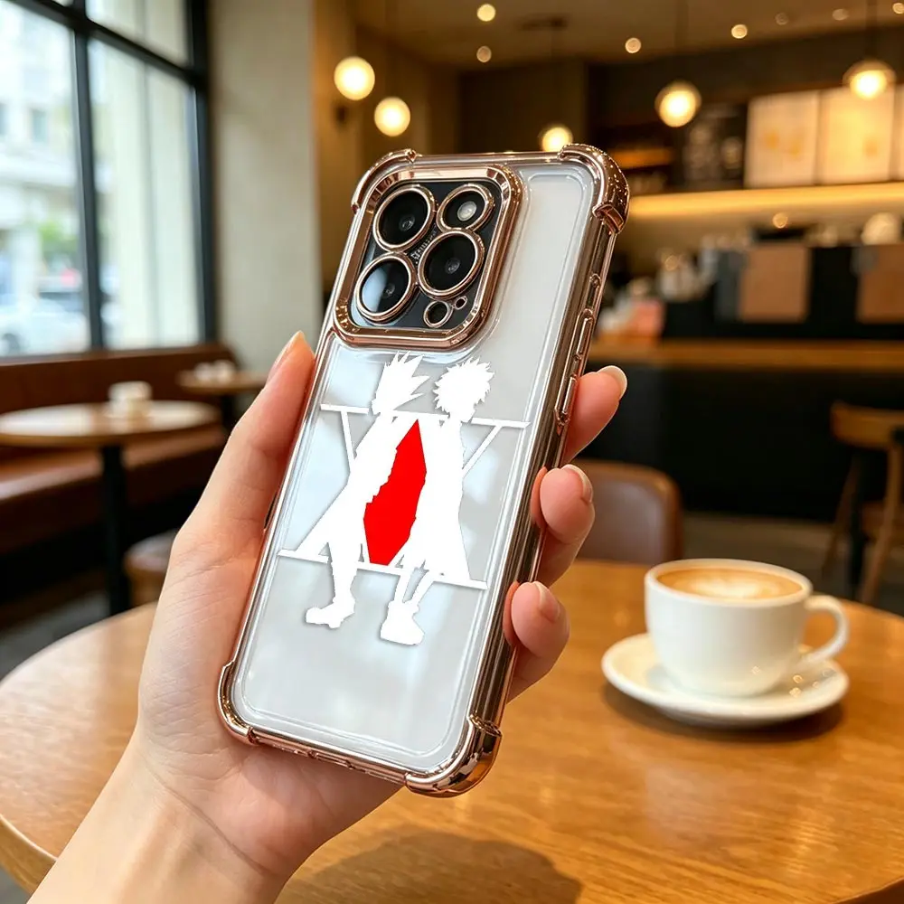 Enhanced Clear Plating Phone Case with Hunter X Hunter Design