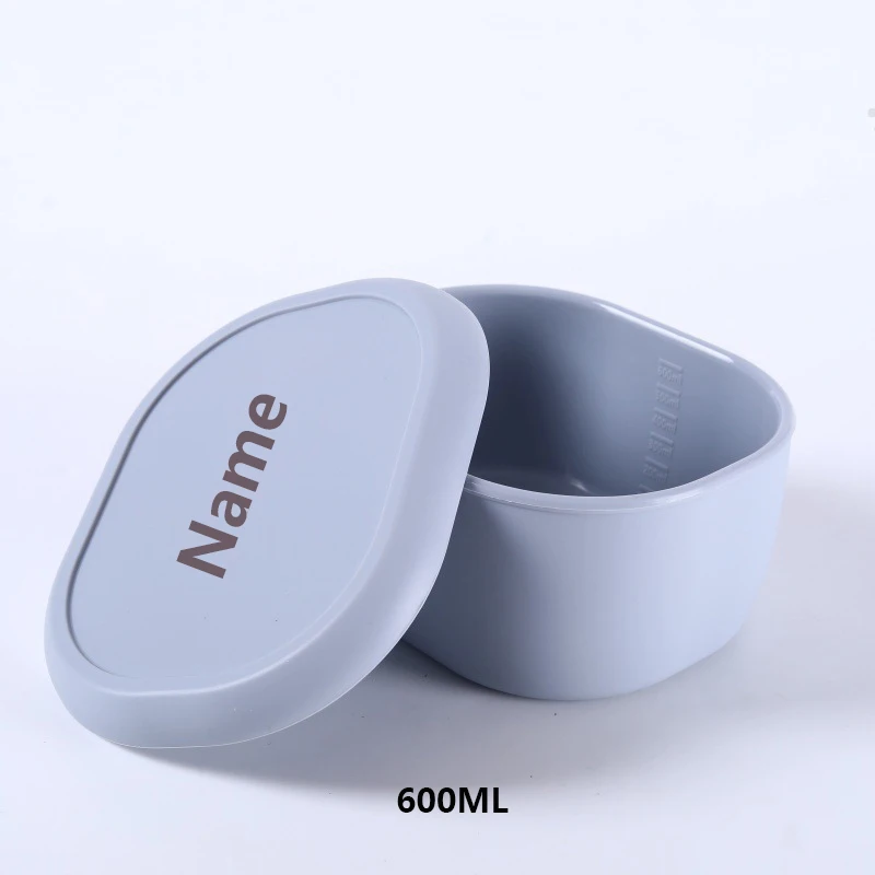 Food-Grade Silicone Lunch Box Microwave-Safe Storage Container Free Name Printing Surprise Gift