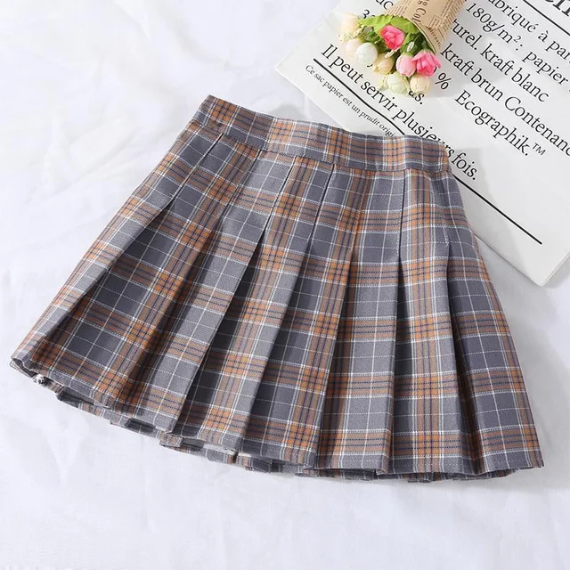 Women Summer Preppy Style Plaid Pleated Skirt School Uniform - Image 3