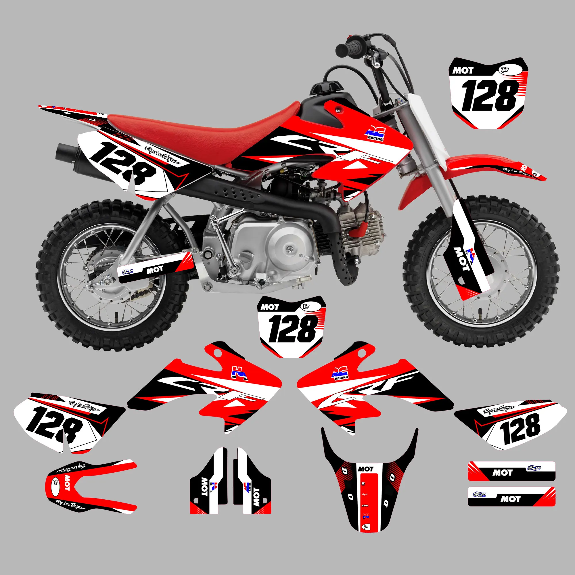 Graphic Kit for  2000-2021 CRF50  2000 01 02 03 04 05 06 07 08 09 10 11 12 13 14 15 16  17 18 19 20 2021Motocross Decals Sticker
