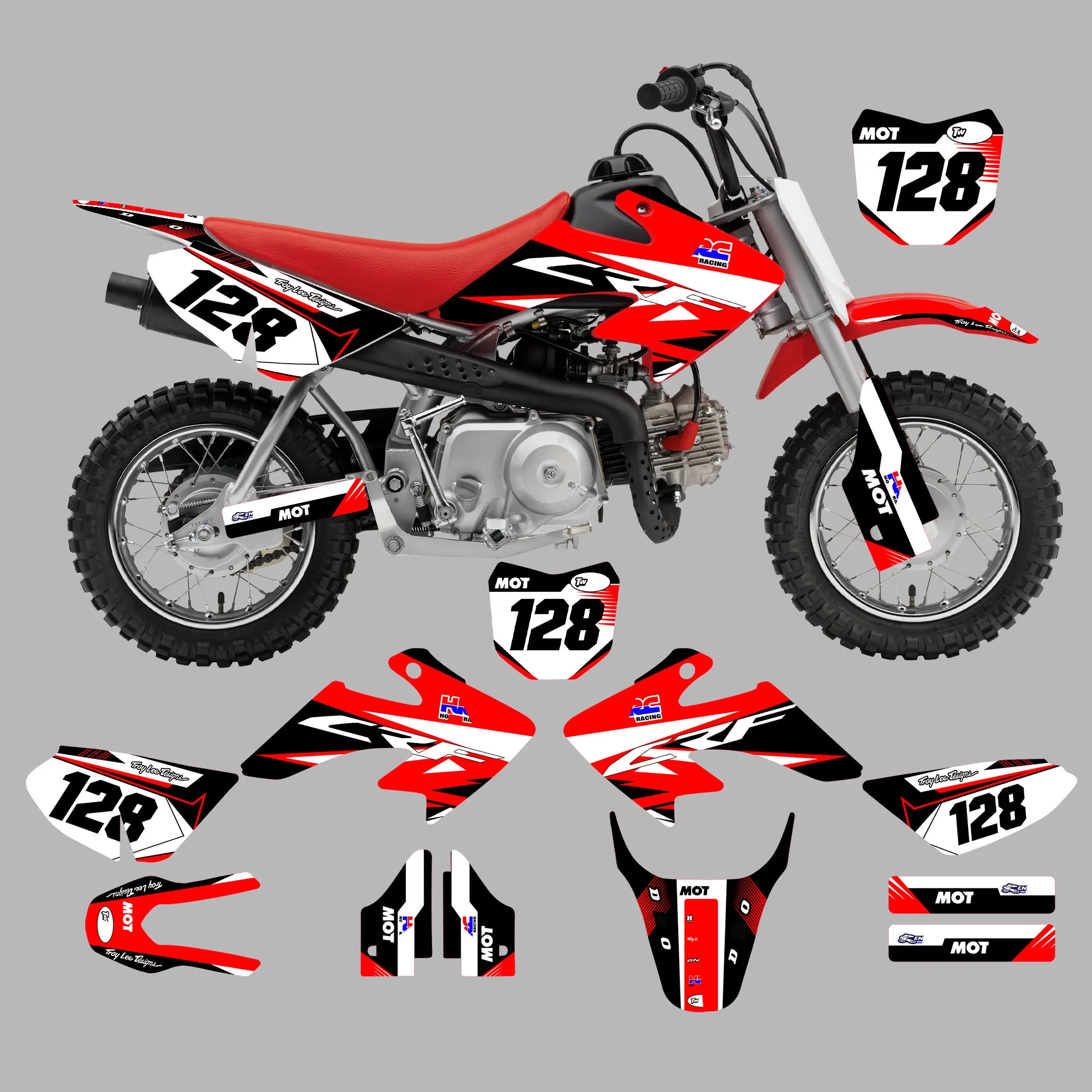 

Graphic Kit for 2000-2021 CRF50 2000 01 02 03 04 05 06 07 08 09 10 11 12 13 14 15 16 17 18 19 20 2021Motocross Decals Sticker