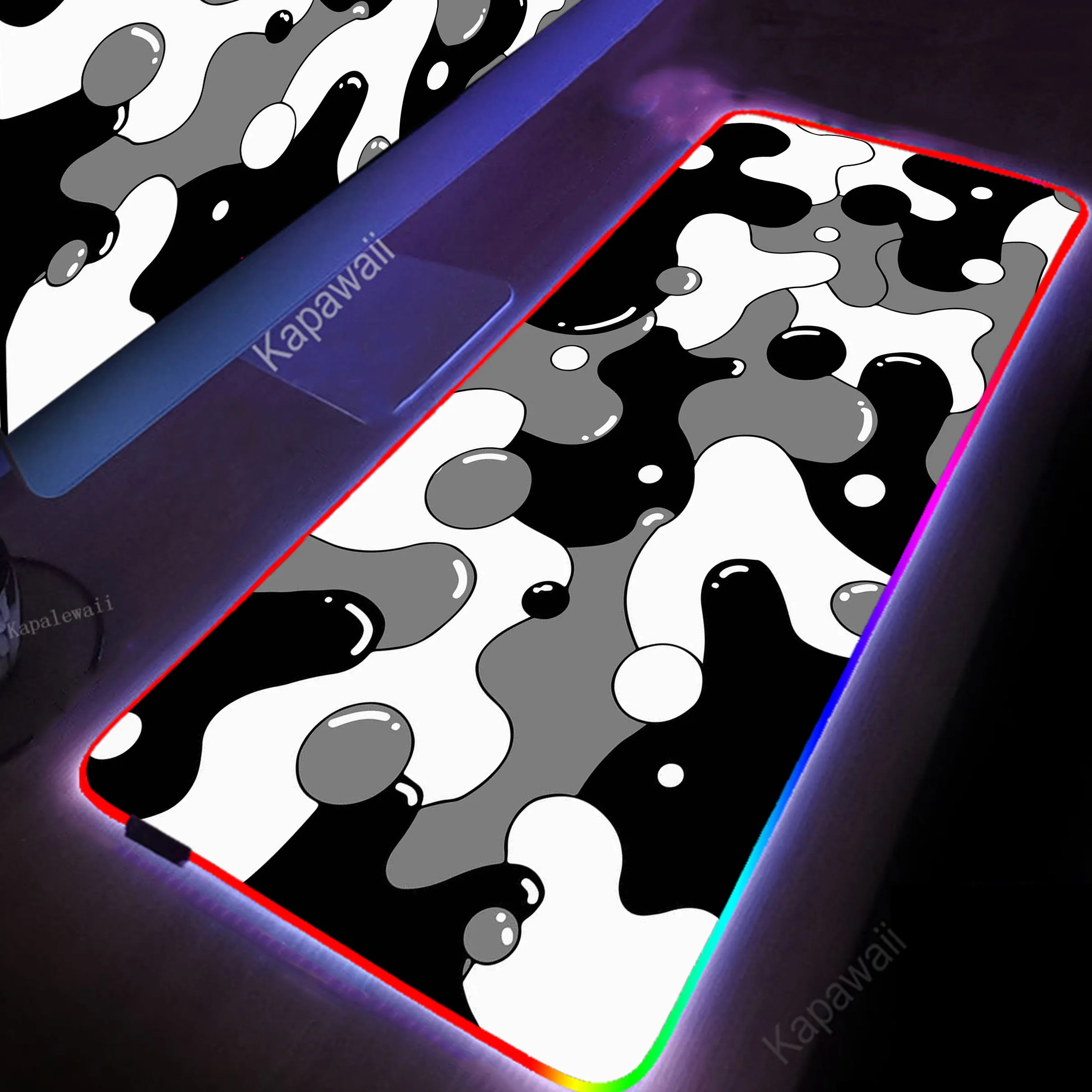 

RGB Liquid Gamer Mousepad Large Gaming Mouse Pad Locking Edge Computer Keyboard Pads Locking Edge Mouse Mat XXXL Desk Mat
