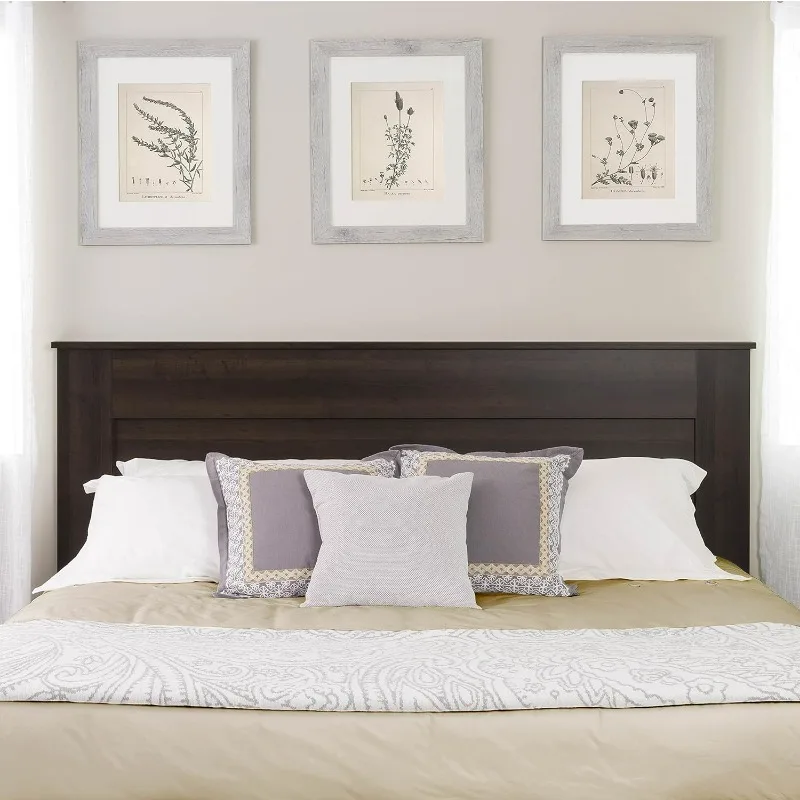 Prepac Stylish Flat Wood Panel Headboard for King Size Beds, Simplistic Wooden King Headboard 2.25" D X 81" W X 48" H, Espresso