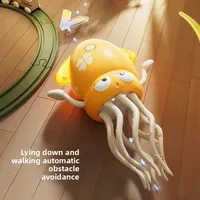 Jouets de calmar dansant électronique avec lumière et musique, calmar plat couché à Induction amusant, développement interactif pour tout-petits, cadeaux pour le ventre 4
