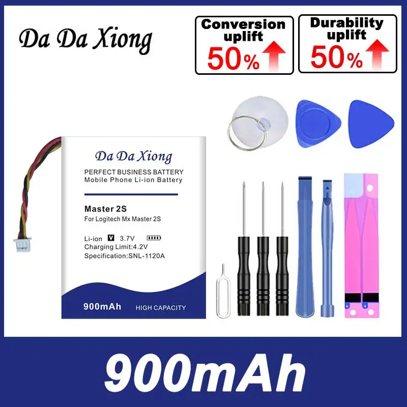 Batteria Dadaxiong Per Logitech M-Ro052 Mx Anywhere 2 Mx Master 2 2S 3 Mxmaster2 Mxmaster2S Mxmaster3 900Mah + Strumenti Gratuiti