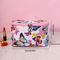 Fashion Printing Butterfly Cosmetic Bag Large Capacity Portable Travel Wash Toiletry Storage Bag Ladies Manicure Tools Handbag 2