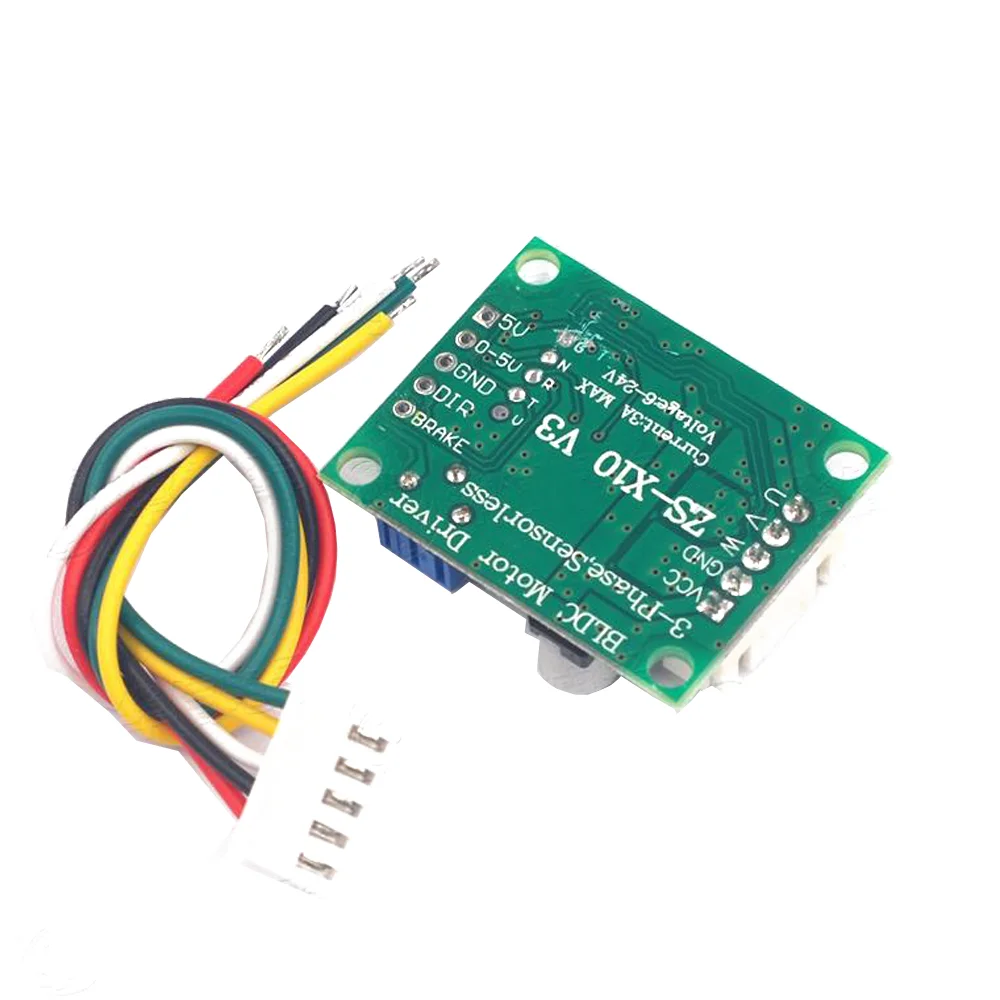 

DC6-20V 60W Three-phase Brushless Motor Speed Controller Without Hall BLDC Driver Board Module Motor Speed Governor With Cable