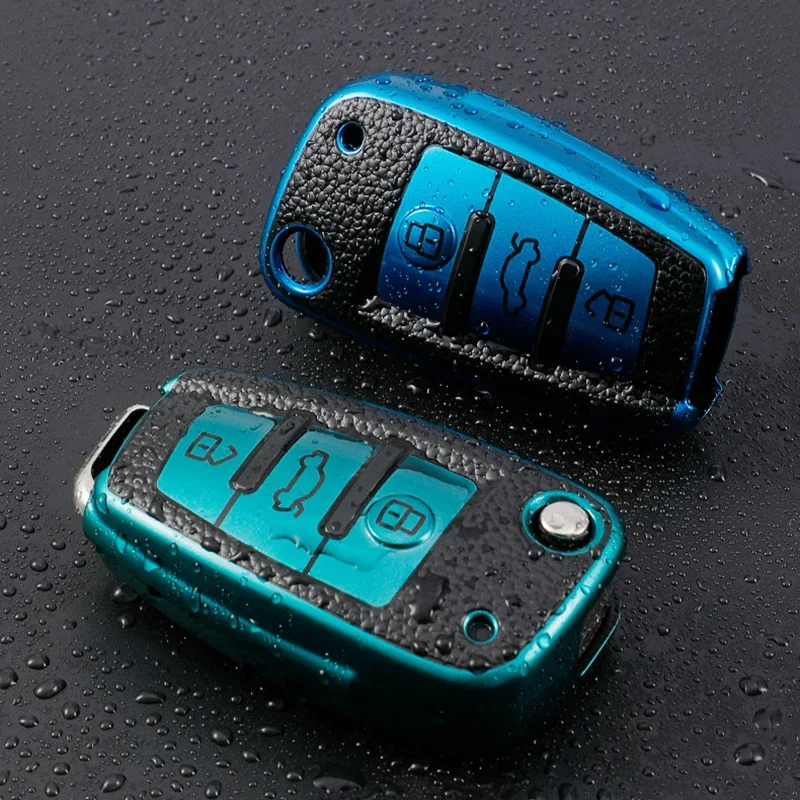 Premium Leather TPU Car Key Cover Case - Elegant and Durable Key Protection Accessory
