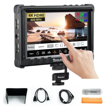 Desview 카메라 필드 모니터 터치 스크린, 고휘도 4K HDMI 필드 모니터, DSLR 카메라용 HDR 3D LUT 포함, 5.5 인치 800nits