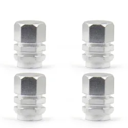 Premium Aluminum Alloy Tire Valve Caps - Set of 4 | Waterproof Wheel Accessories (WHITE)