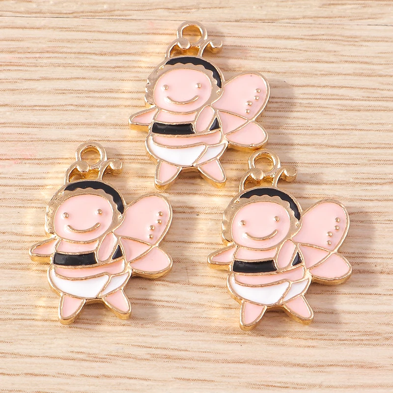 Tusember 10 Stück Insekten-Anhänger aus Emaille, niedliche Honigbienen-Charms für Halskette, Ohrringe, Armband, DIY-Schmuckherstellung, Zubehör – Detail 11