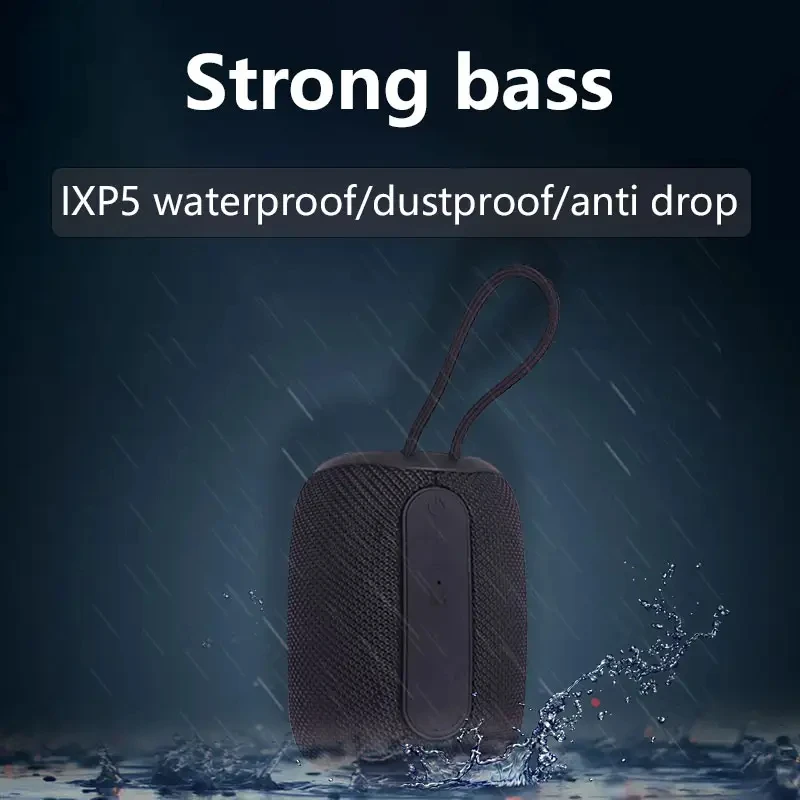 Mini Stereo Bluetooth Speaker with 5 LED Light Modes IPX5 Waterproof TF Card U Disk AUX FM Playback Mode Wireless HIFI Soundbox